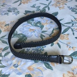 Simple Black Fake-Leather Braided Classic Belt